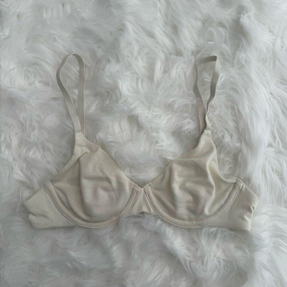 Skims Cotton Jersey T-shirt Bra Bone Size 30A